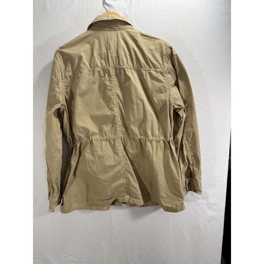 Gap Women Jacket Tan Utility Chore Barn Shacket Canvas Cotton Full Snap Sz Large - Picture 2 of 10